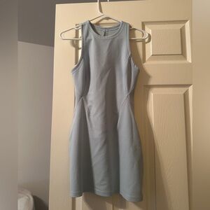 Altar'd State Sleeveless Light Blue Ribbed Midi Dress
